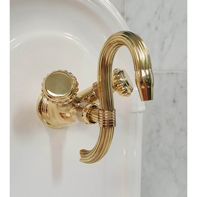 Herbeau ''Pompadour Verseuse'' Wall Mounted Mixer in Solibrass