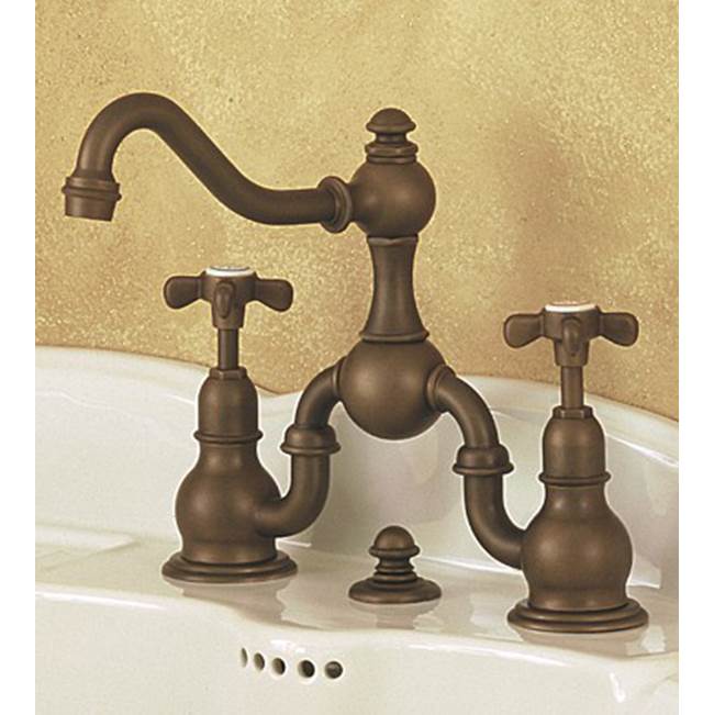 Herbeau ''Royale'' 2-Hole Basin Set without Waste in Antique Lacquered Copper