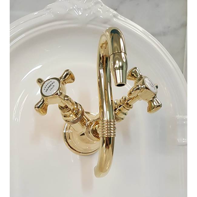 Herbeau ''Royale'' ''Verseuse'' Wall Mounted Mixer in Polished Brass