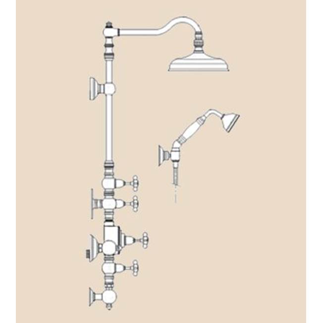 Herbeau ''Royale'' Exposed Thermostatic Shower in Satin Nickel