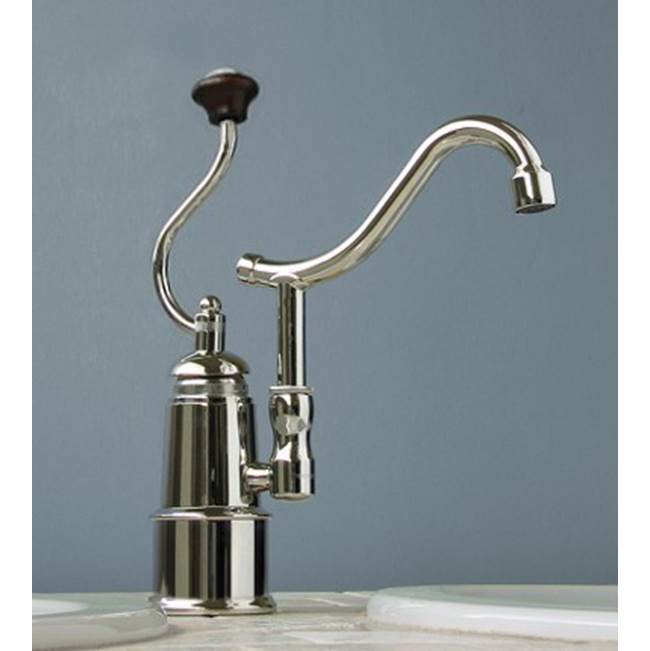 Herbeau ''De Dion'' Single Lever Mixer with Ceramic Disc Cartridge in White Handle, Polished Nickel