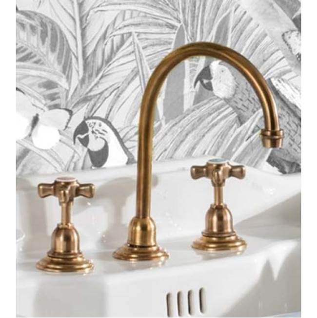Herbeau ''Royale'' ''Etoile'' High Arc Lavatory Set in Antique Lacquered Copper