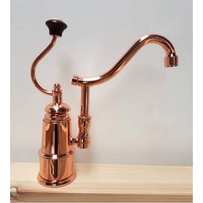 Herbeau ''De Dion'' Single Lever Mixer with Ceramic Disc Cartridge in White Handle, Lacquered Polished Copper