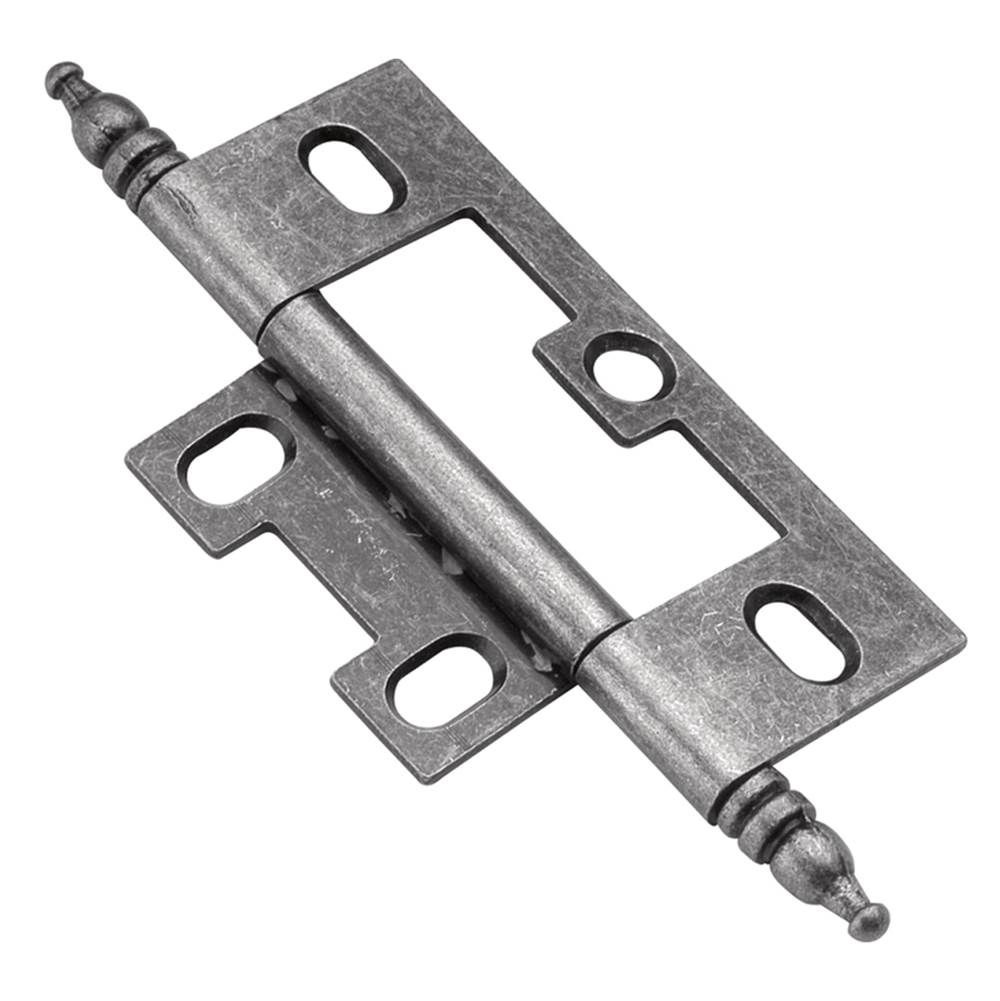 Hickory Hardware Self Mortise Collection Hinge SurFace Face Mounted Silver Medallion Finish (2 Pack)