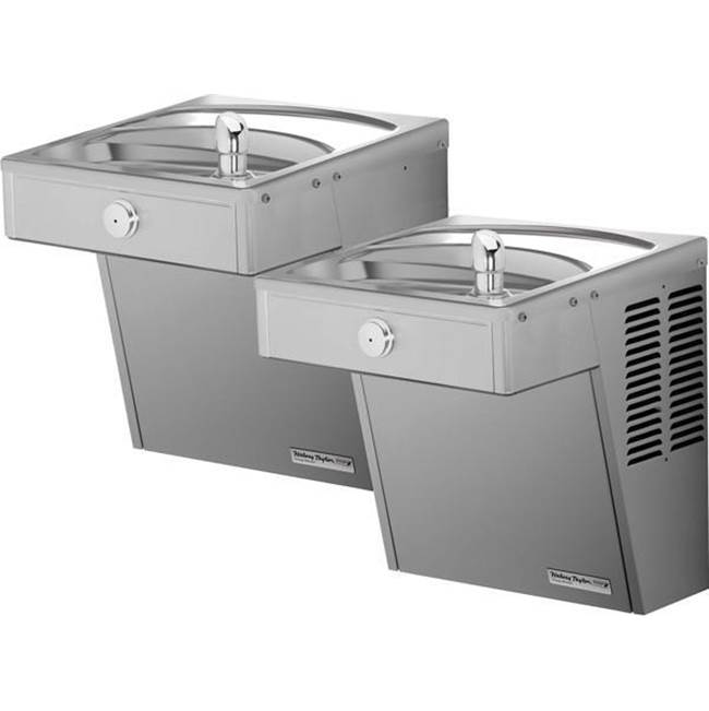 Halsey Taylor Wall Mount Vandal-Resistant Bi-Level ADA Cooler, Filtered Refrigerated Stainless