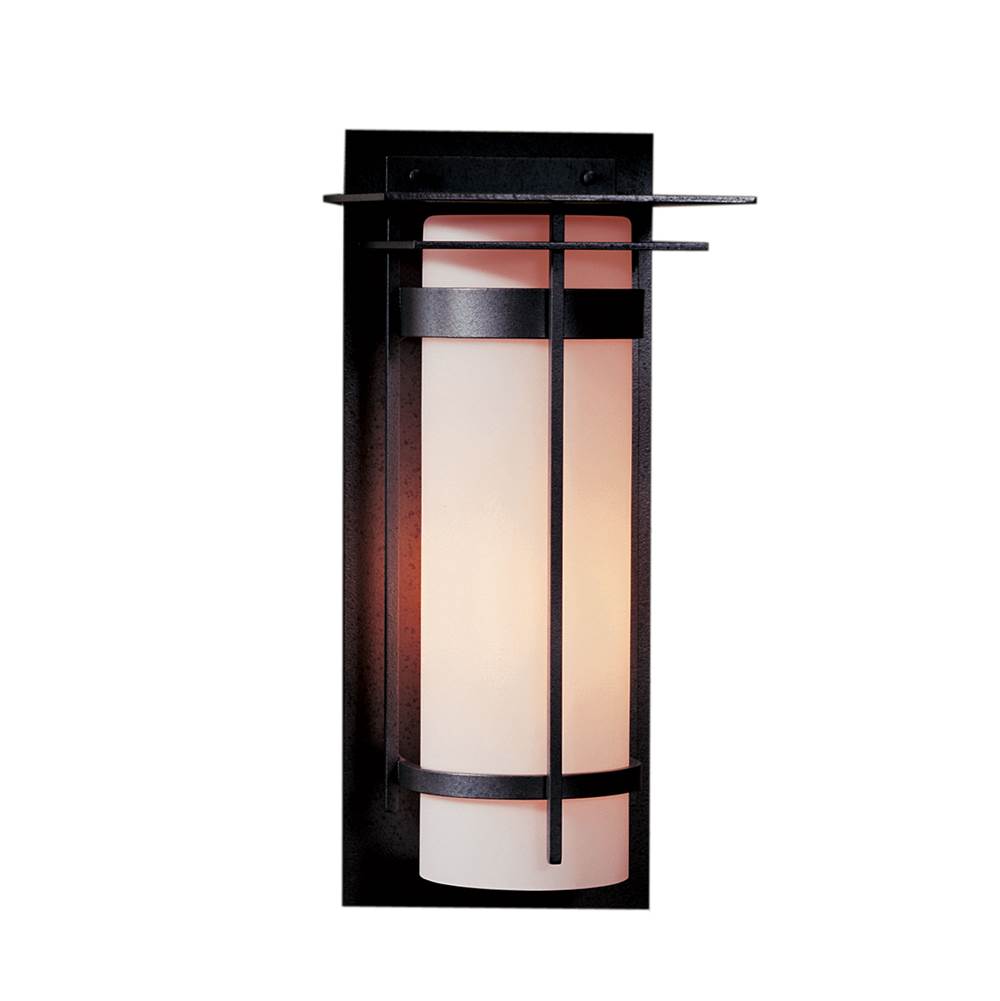Hubbardton Forge Banded with Top Plate Large Outdoor Sconce, 305994-SKT-75-GG0037