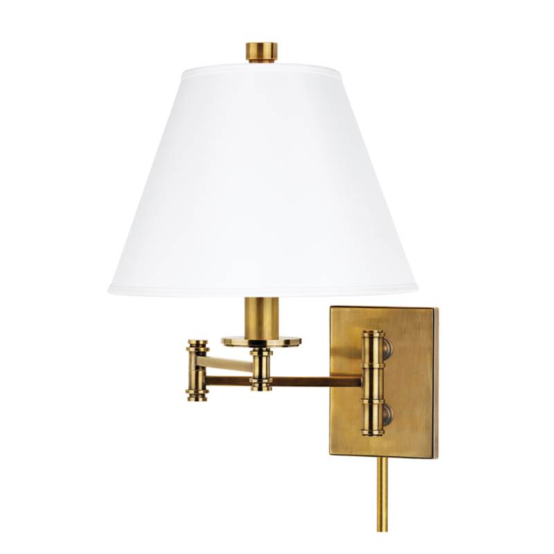 Hudson Valley Lighting 1 Light Wall Sconce With Plug W/White Shade