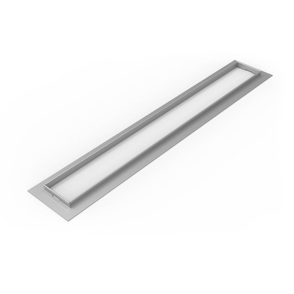 Infinity Drain 48'' Length x 1/2'' Height Clamping Collar in satin stainless for Universal Infinity Drain™
