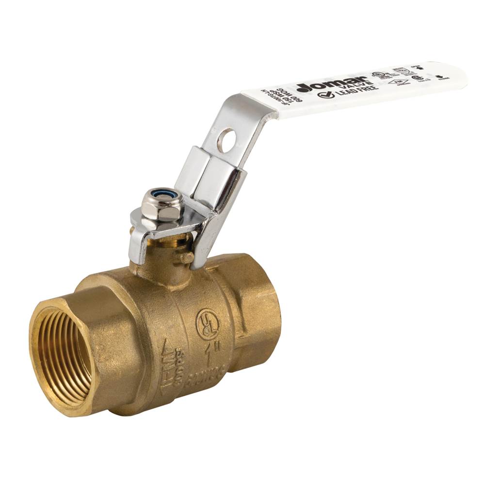 Jomar International LTD Full Port, 2 Piece, Threaded Connection, 60 Wog, Stainless Steel Ball And Stem With Latch Lock Handle 1/2''