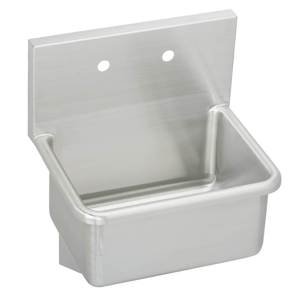 Just Manufacturing Stainless Steel 23'' x 18-1/2'' x 12'' Wall Hung Service Sink Kit w/Two Faucets and Trap