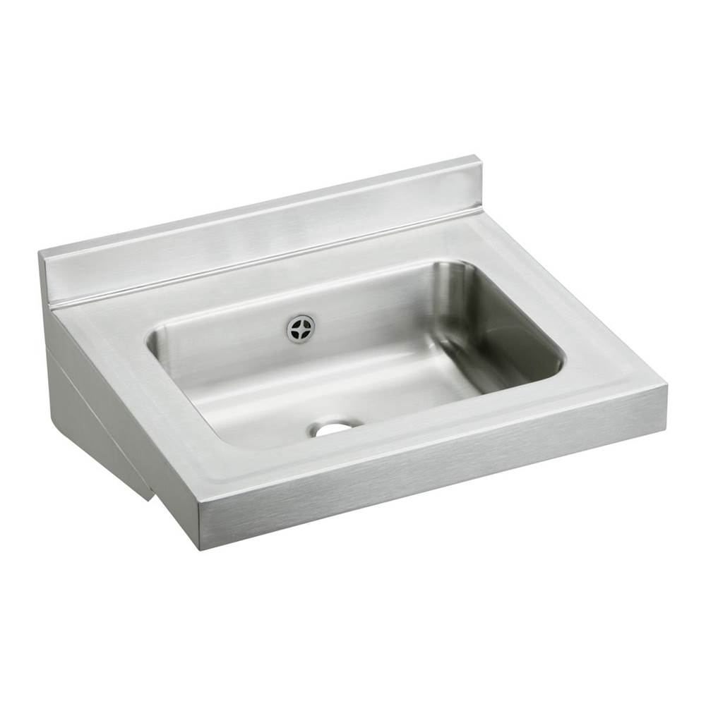 Just Manufacturing Stainless Steel 22'' x 19'' x 5-1/2'' Wall Hung 0-Hole Lavatory Sink
