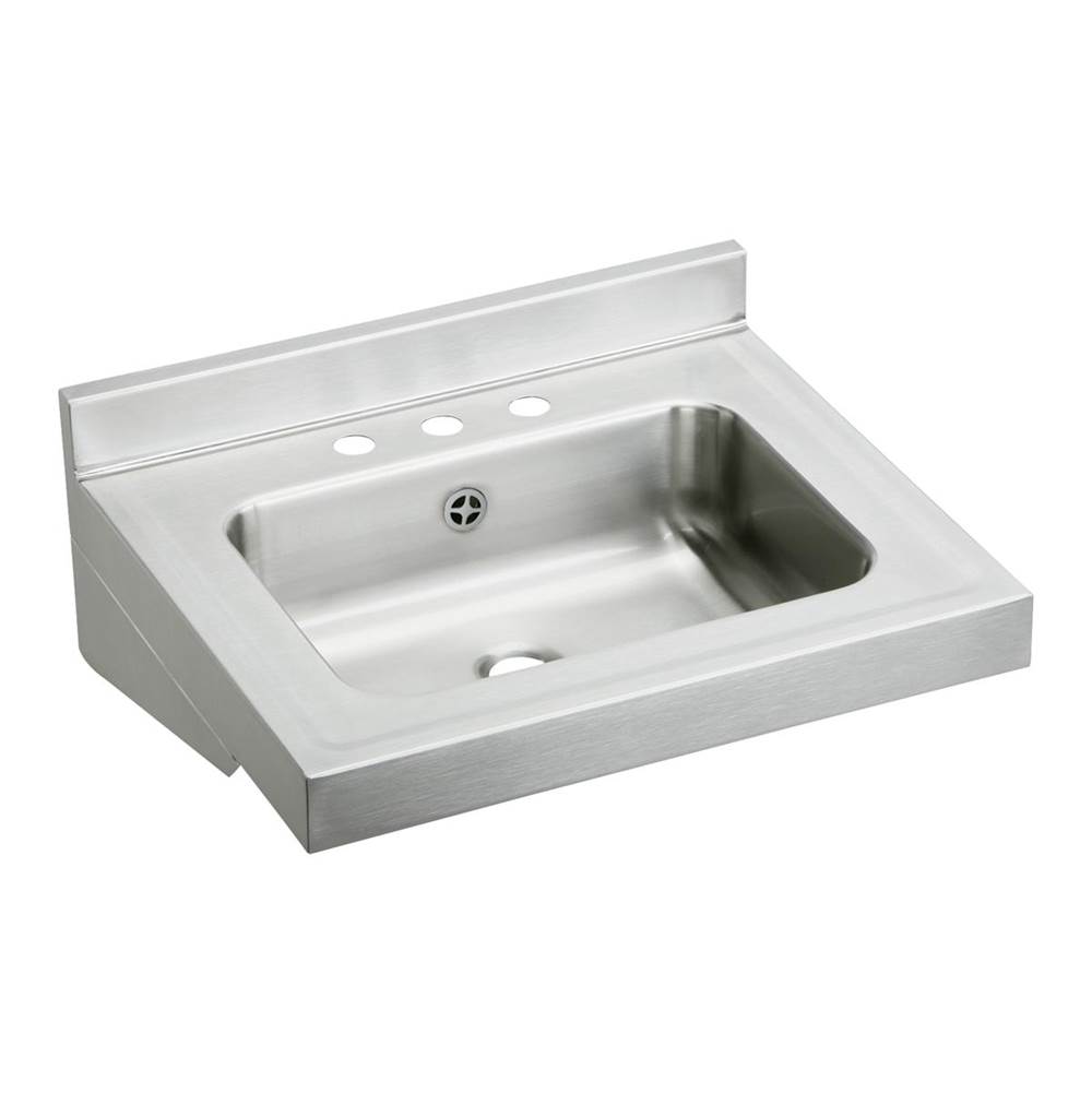 Just Manufacturing Stainless Steel 22'' x 19'' x 5-1/2'' Wall Hung 34-Hole Lavatory Sink w/Overflow