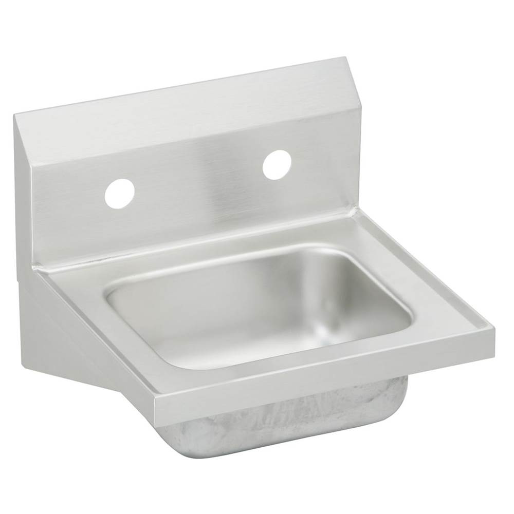 Just Manufacturing Stainless Steel 16-3/4'' x 15-1/2'' x 13'' Single Bowl Wall Hung 2-Hole Hand Wash Sink