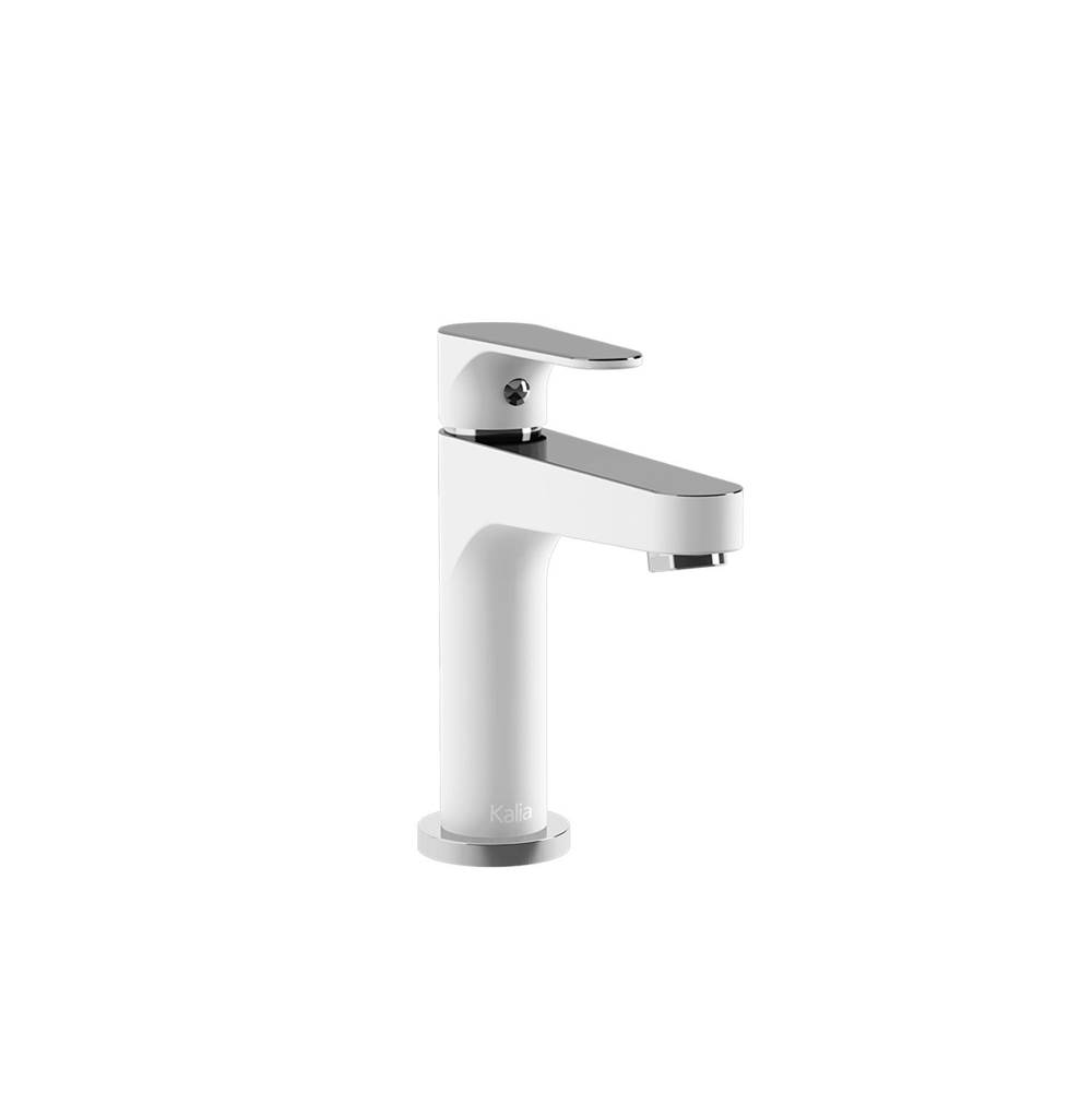 Kalia KONTOUR™ Single Hole Lavatory Faucet with Push Drain and Overflow Chrome/White