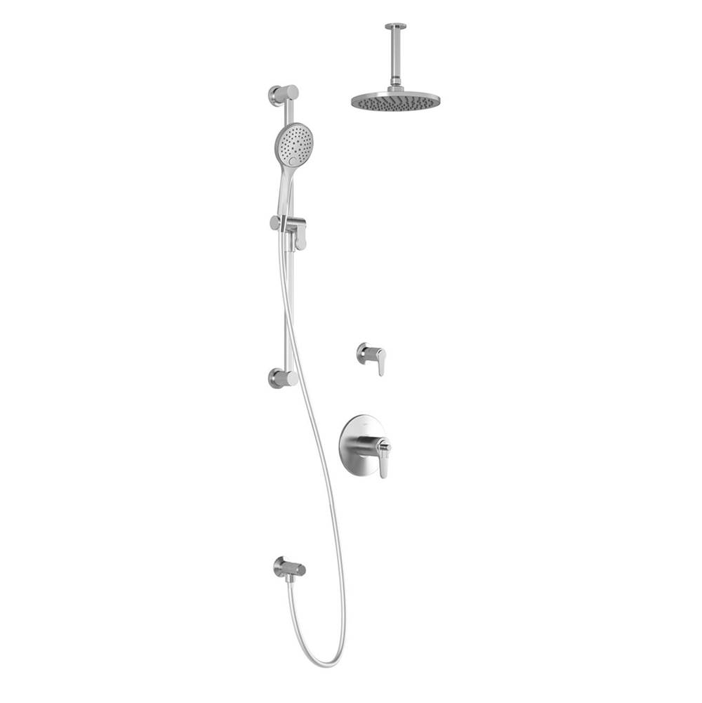 Kalia KONTOUR™ T2 (Valves Not Included) : Thermostatic Shower System with Vertical Ceiling Arm Chrome