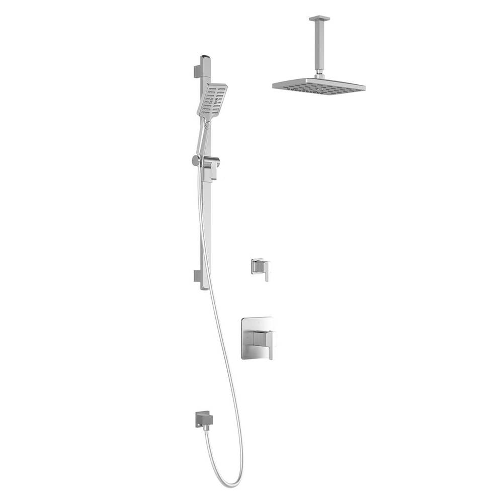 Kalia GRAFIK™ TG2 PREMIA (Valves Not Included) : Water Efficient Thermostatic Shower System Vertical Ceiling Arm Chrome