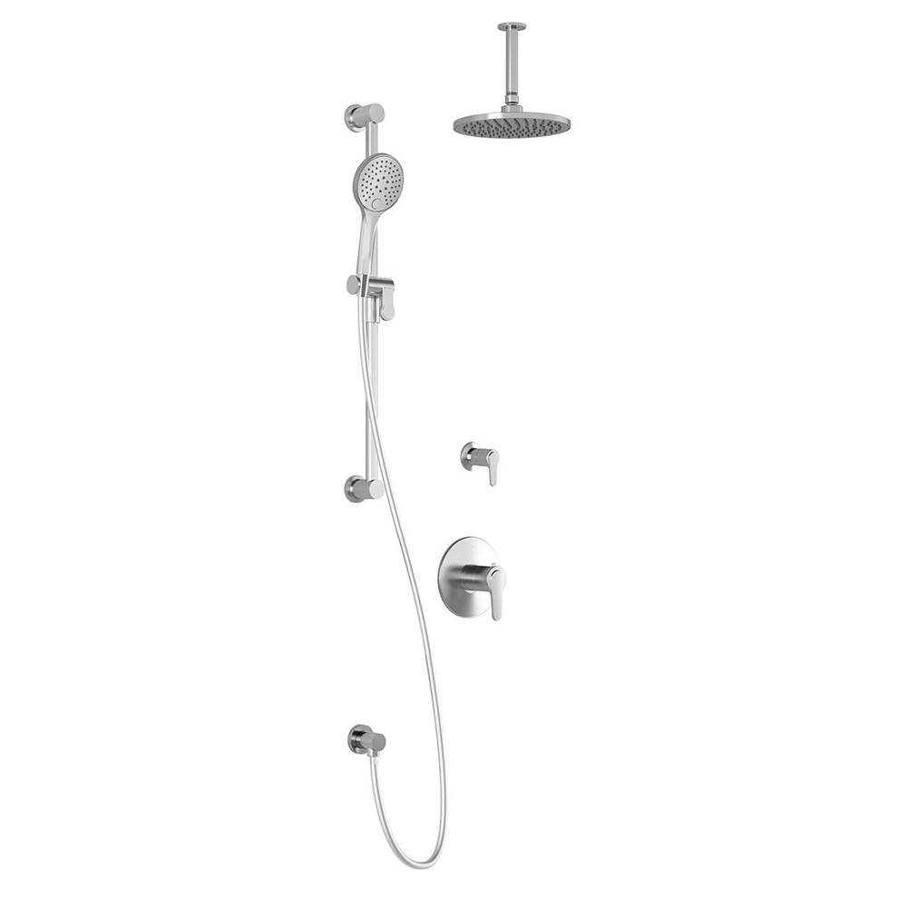 Kalia KONTOUR™ TD2 (Valves Not Included) : Thermostatic Shower System with Vertical Ceiling Arm Chrome