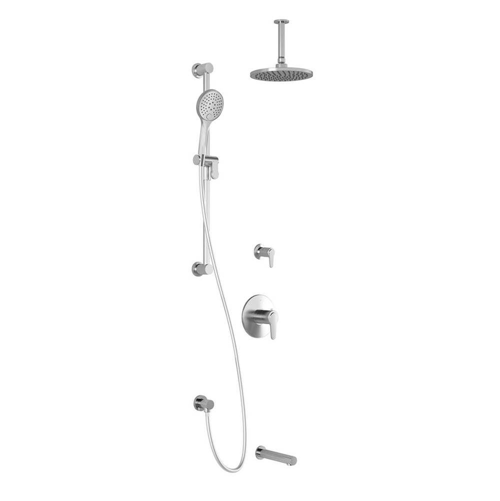 Kalia KONTOUR™ TG3 : Water Efficient Thermostatic Shower System with Vertical Ceiling Arm Chrome