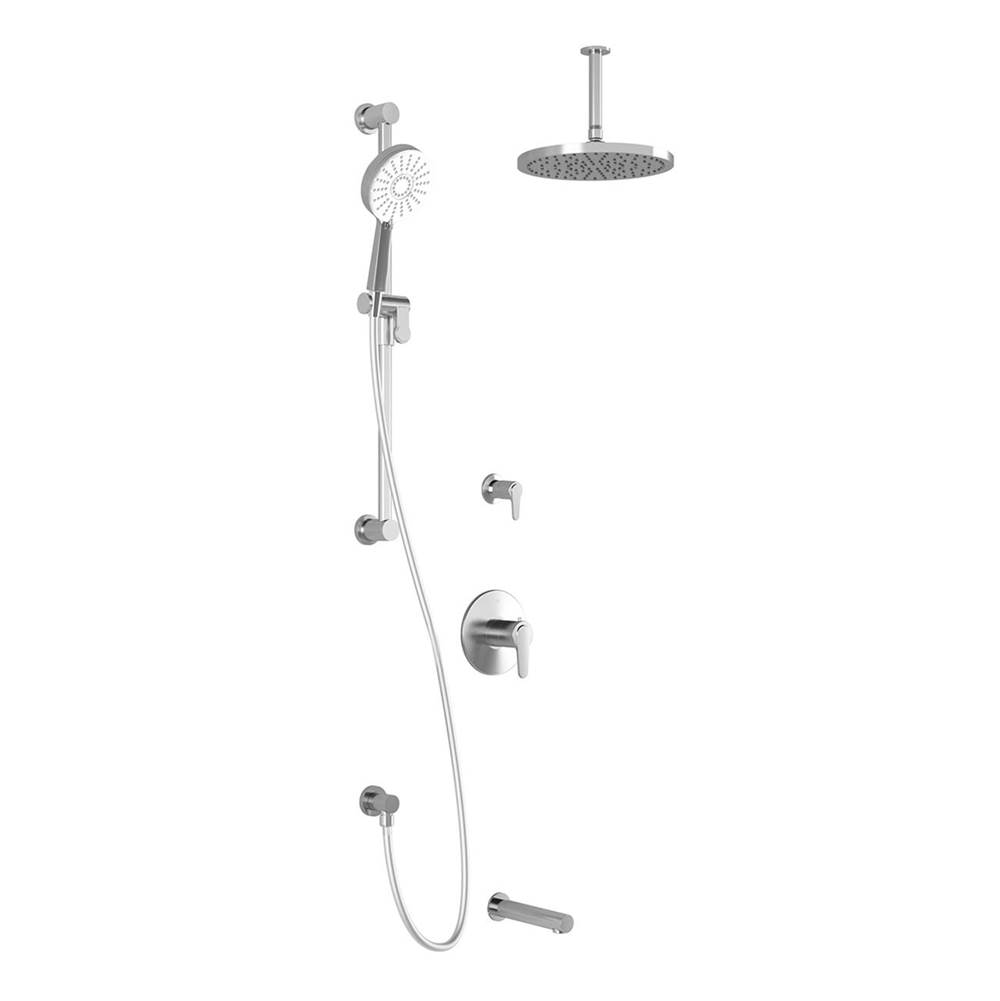 Kalia KONTOUR™ TG3 PLUS : Water Efficient Thermostatic Shower System with Vertical Ceiling Arm Chrome