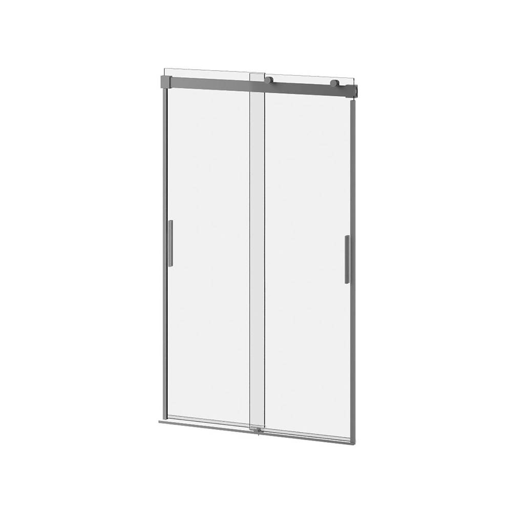 Kalia AKCESS™ 2-Panel Sliding Shower Door Alcove Installation 48''x77'' Reversible Chrome Clear Duraclean Glass