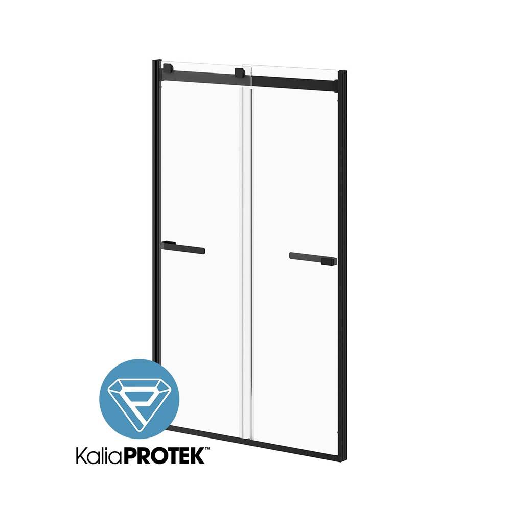Kalia AKCESS 2.0™ with KaliaProtek™  2-Panel Sliding Shower Door Alcove Installation 48''x79'' Reversible Matte Black Clear with Film Glass