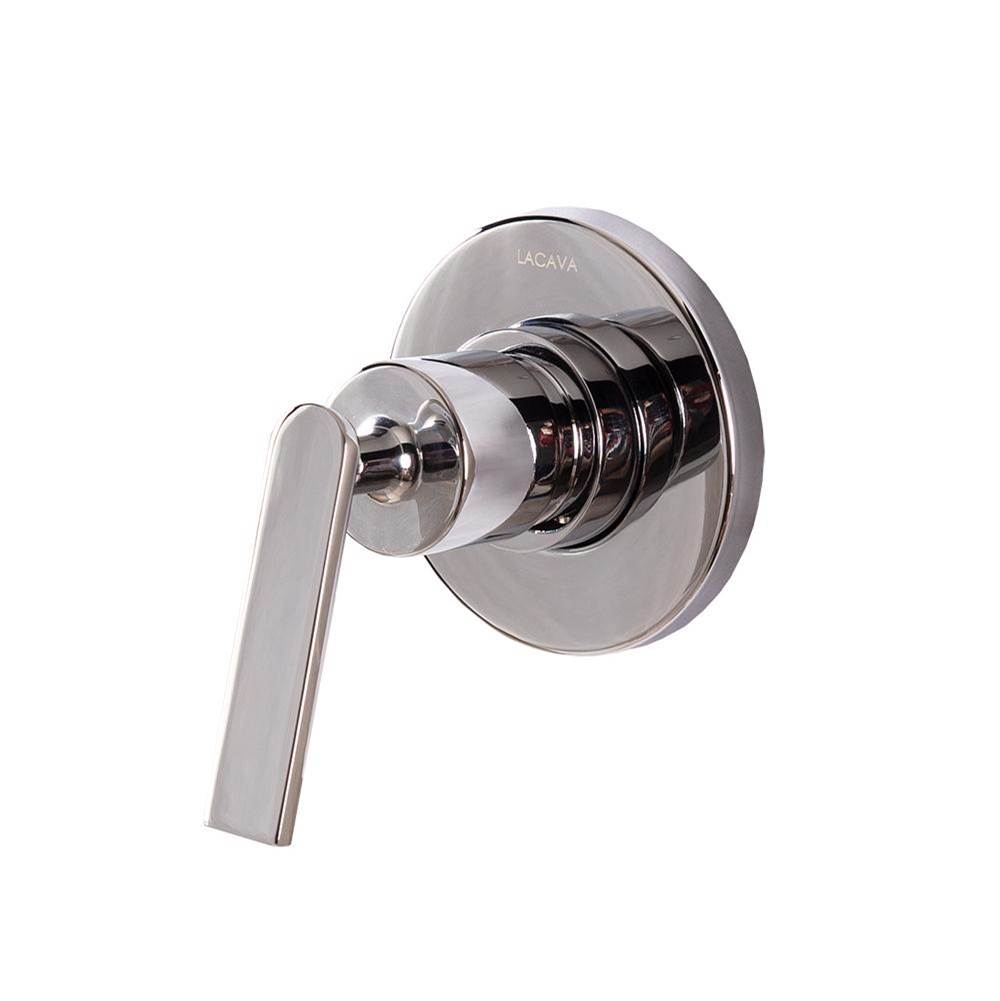 Lacava TRIM - Built-in single-lever mixer with round escutcheon and lever handle, requires remote pressure balancing valve  for shower applications.