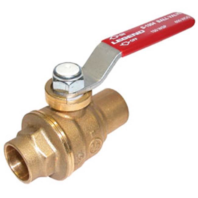 Legend Valve 1/2'' S-1004 Forged Brass Large Pattern Full Port Ball Valve, with Cubic Ball