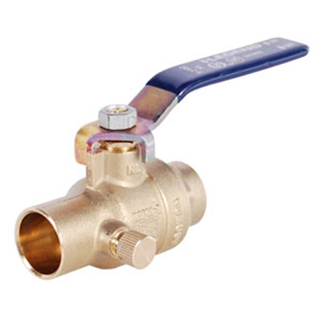 Legend Valve 1'' S-2102NL No Lead, DZR Forged Brass Full Port Ball Valve with Drain
