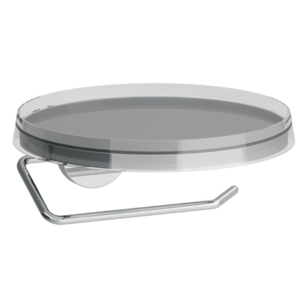 Laufen Toilet roll holder, 7-1/4'', including bowl ''disc'', transparent crystal