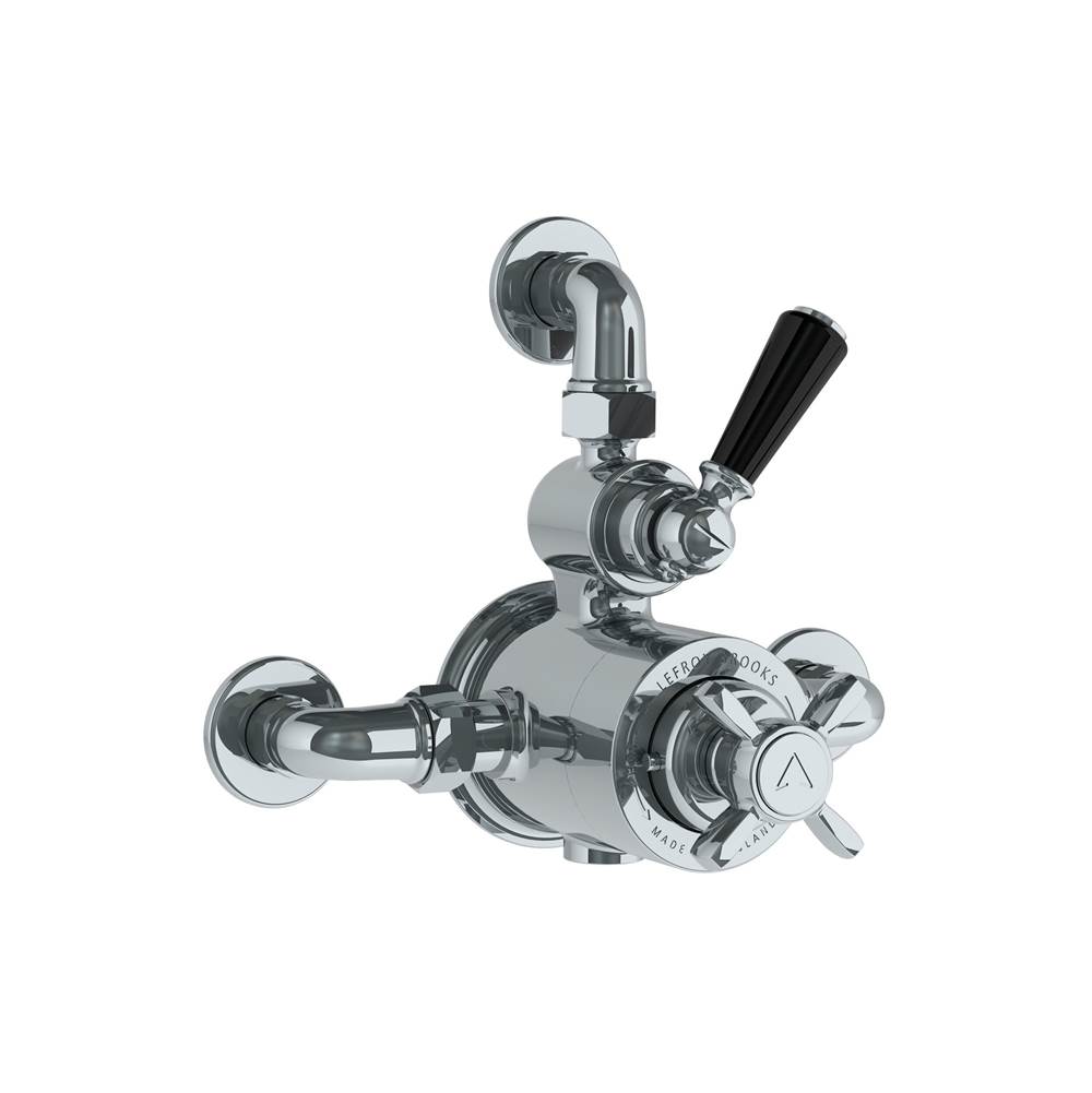 Lefroy Brooks Exposed Classic Black Thermostatic Valve With Top Return, Polished Chrome