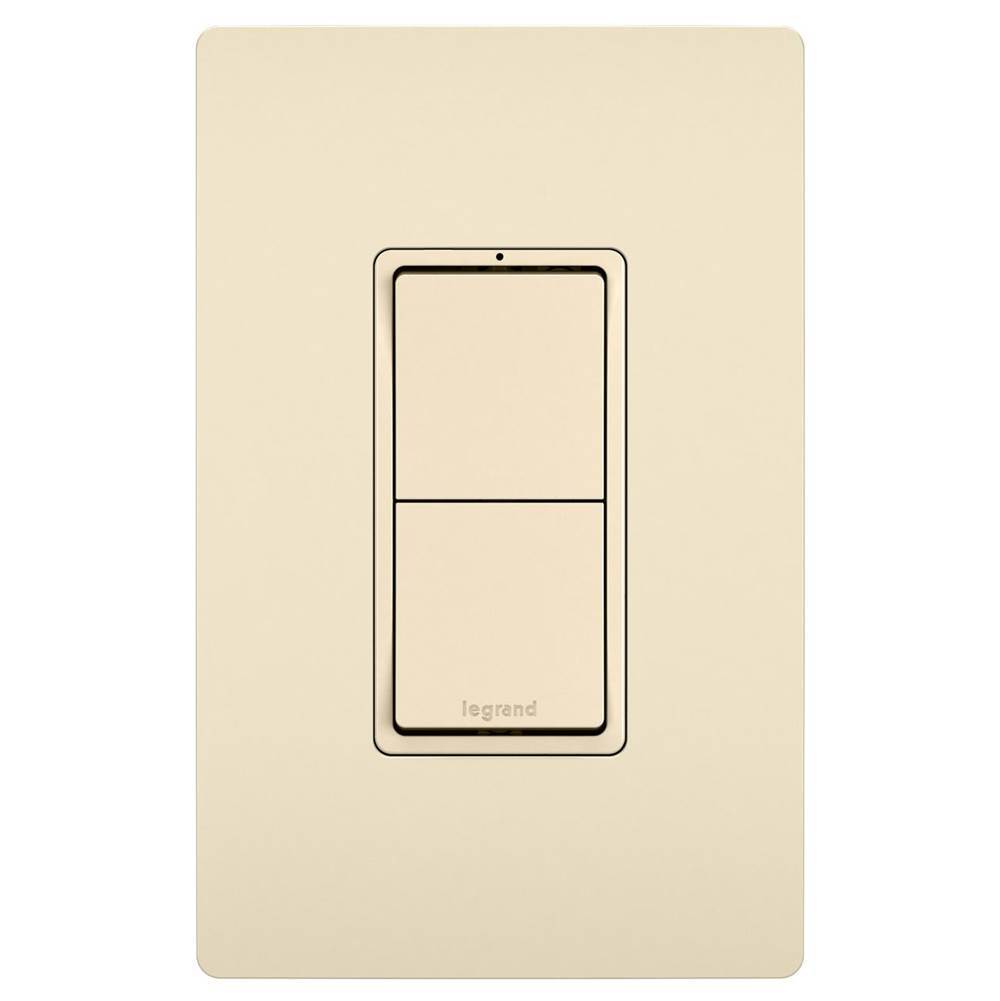 Legrand radiant Two Single-Pole Switches, Light Almond