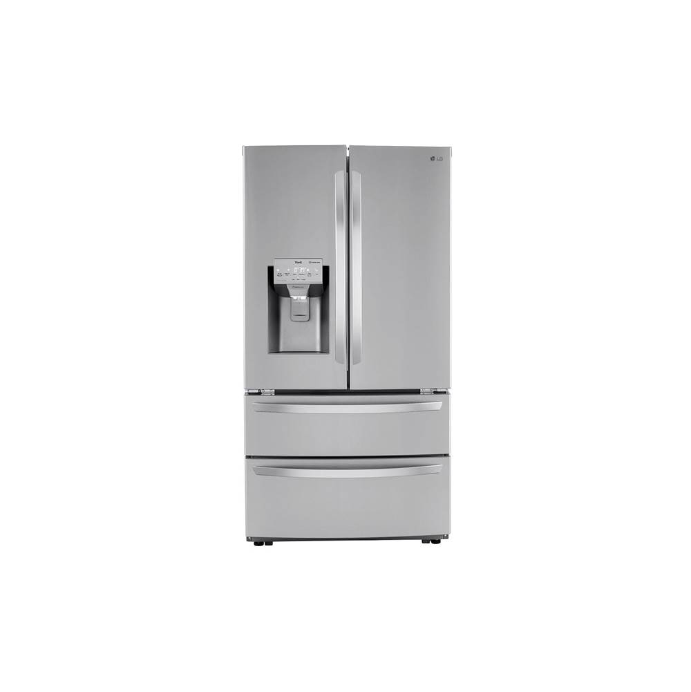 LG Appliances 22 cu.ft. 4 Door French Door, Counter Depth, Double Freezer, Print Proof Stainless Steel