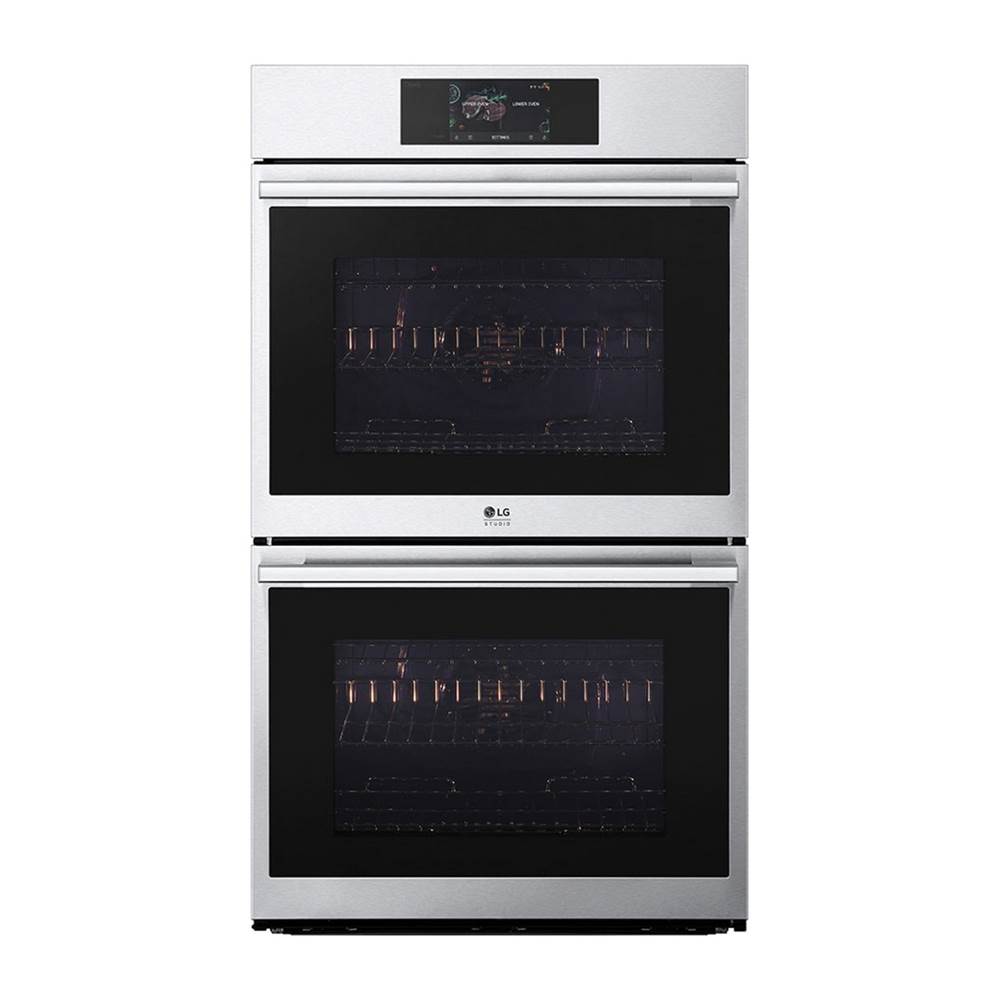 LG Appliances LG STUDIO Double Wall Oven, 4.7 cu-ft, 30'', 7'' LCD Touch-Screen Control, Instaview, Steam Sous Vide, Air Fry