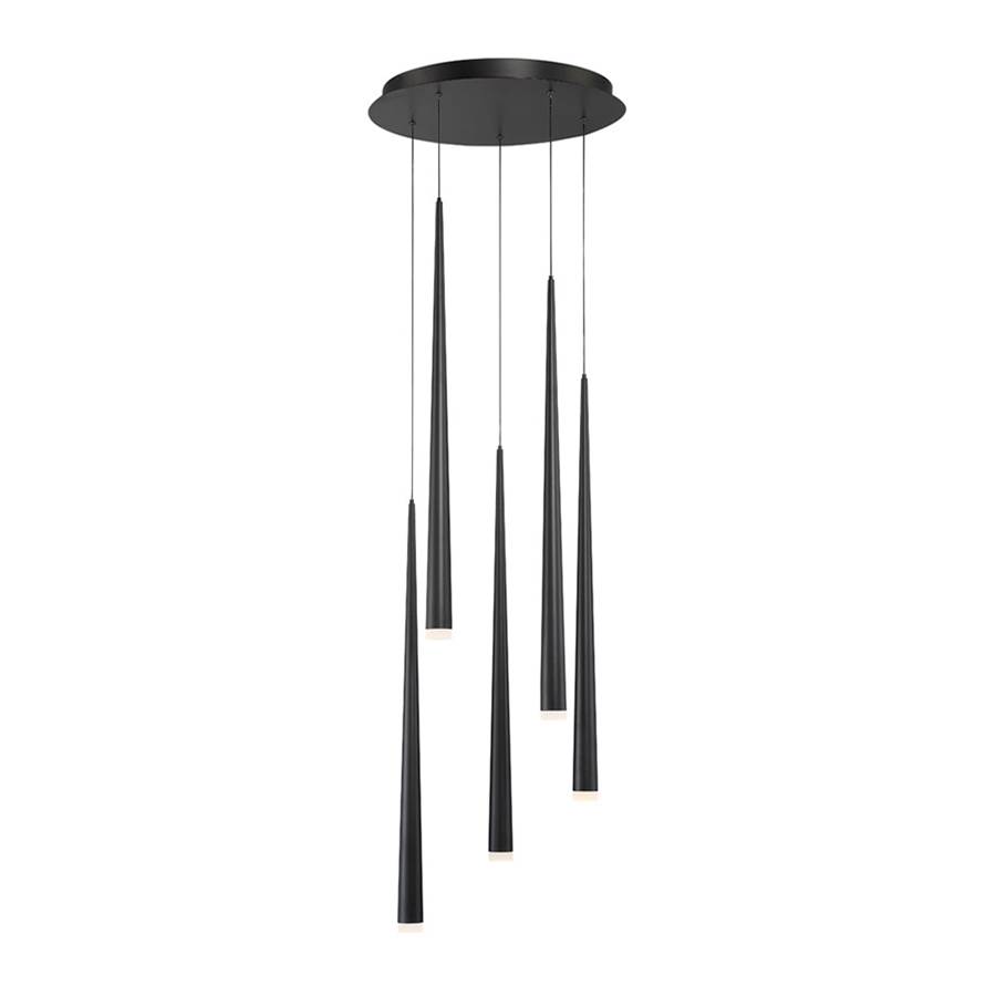 Modern Forms Cascade 17'' LED Multi-Light Pendant Light 3500K in Black
