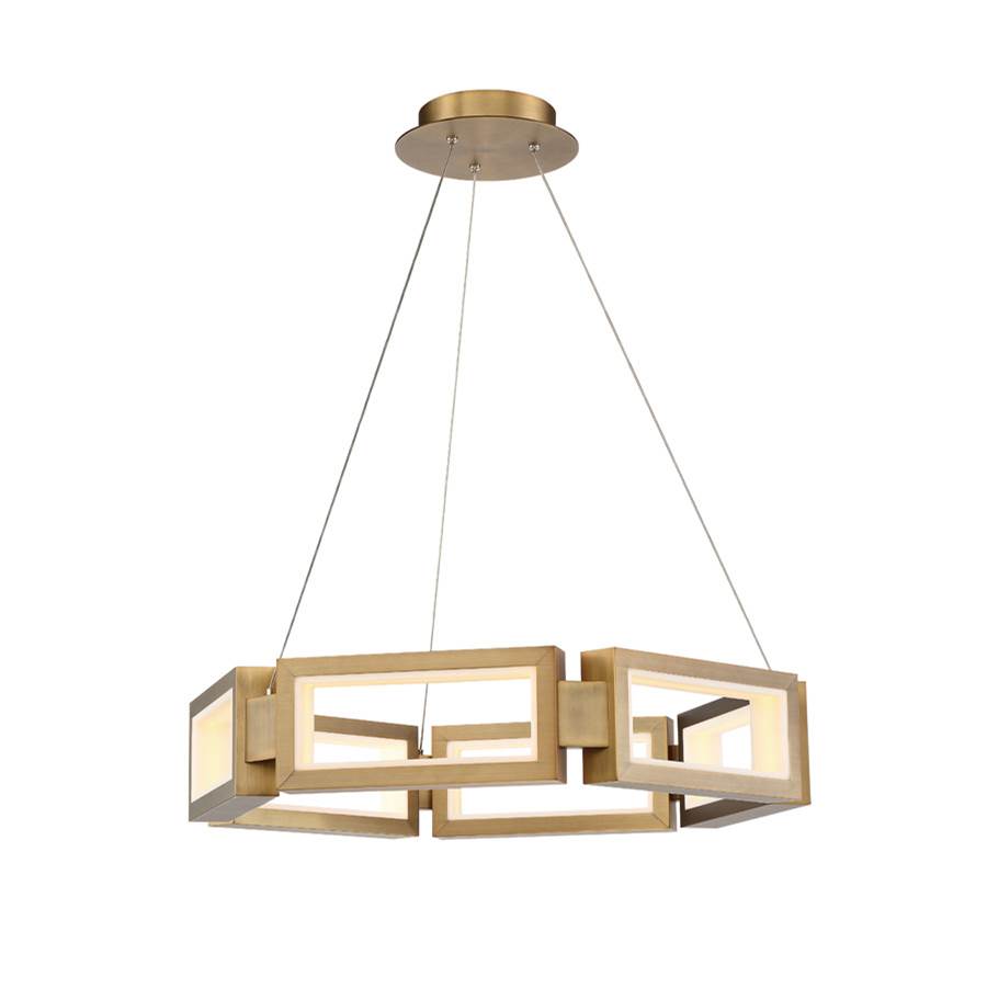 Modern Forms Mies 26'' LED Chandelier Light 3000K in Aged Brass