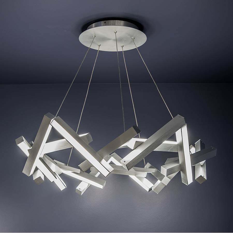 Modern Forms Chaos 34'' LED Chandelier Light 3000K in Brushed Aluminum