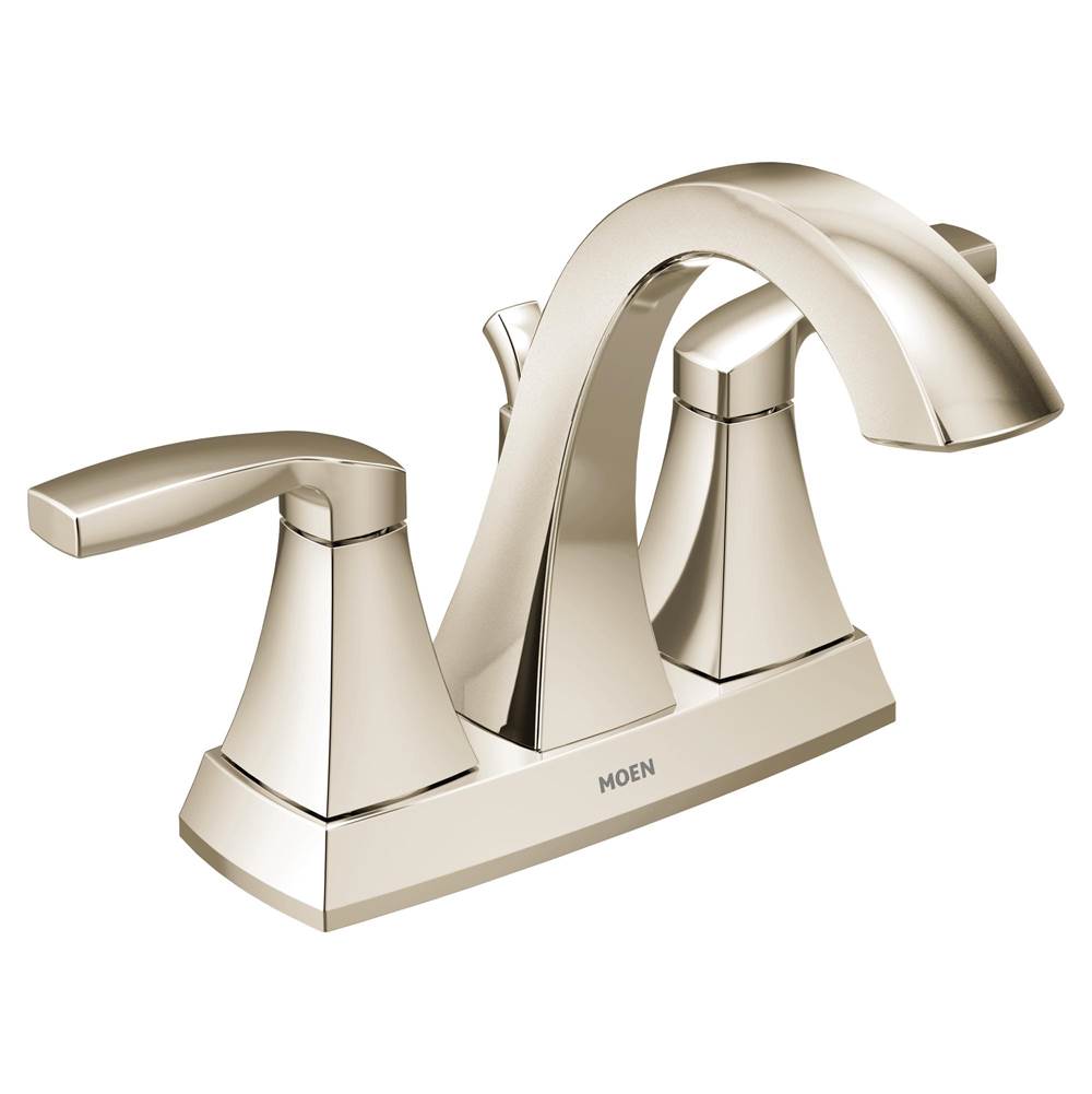 Moen Voss Two-Handle High Arc Centerset Bathroom Faucet, Polished Nickel