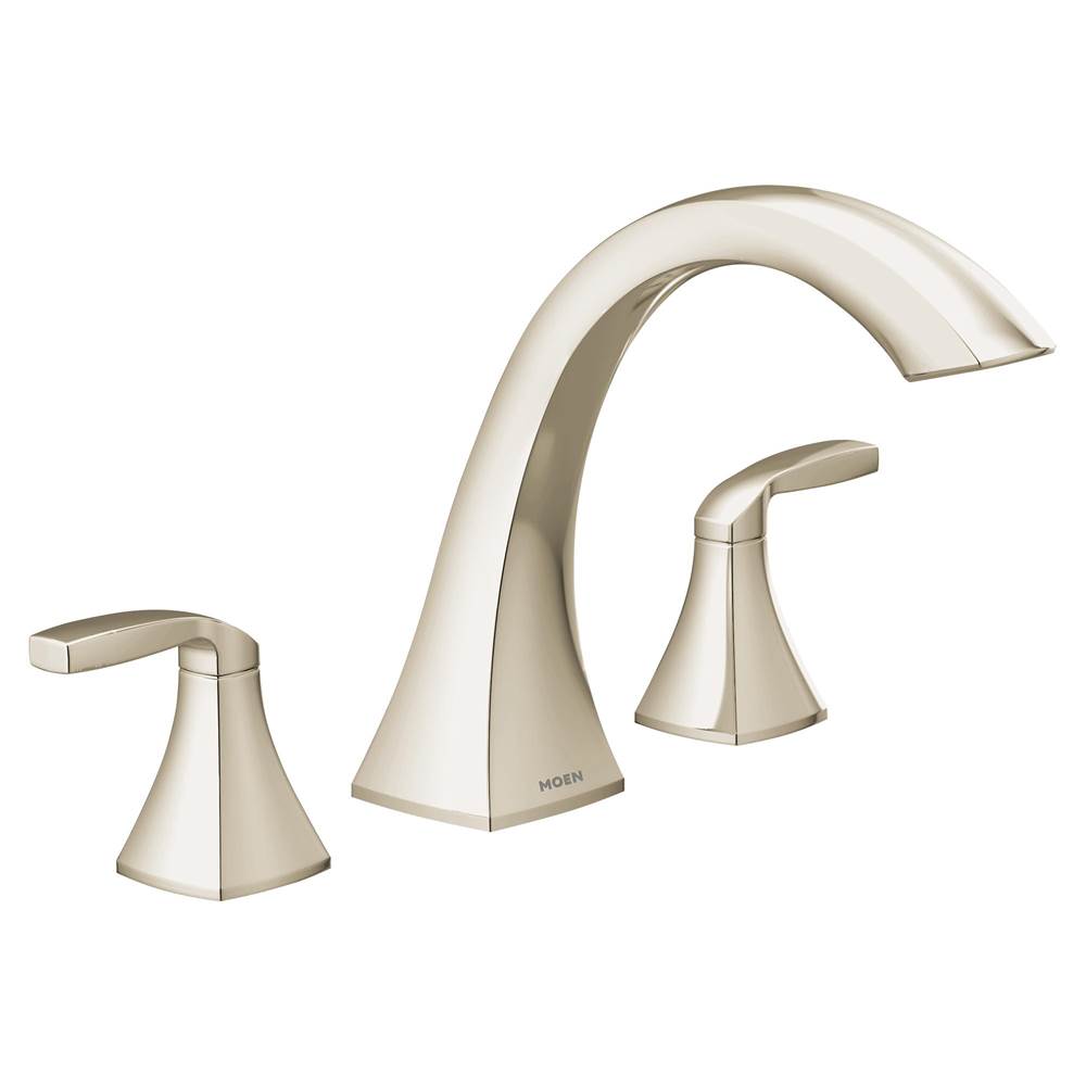 Moen Voss 2-Handle Deck-Mount High-Arc Roman Tub Faucet Trim Kit in Polished Nickel (Valve Sold Separately)