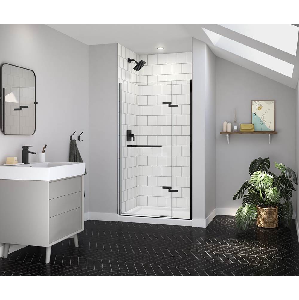 Maax Reveal Sleek 71 38-41 x 71 1/2 in. 8mm Pivot Shower Door for Alcove Installation with Clear glass in Matte Black