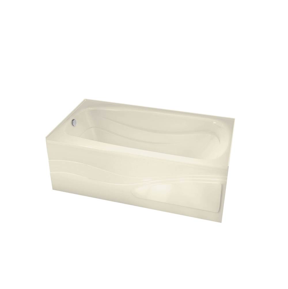 Maax Tenderness 6032 Acrylic Alcove Right-Hand Drain Combined Whirlpool & Aeroeffect Bathtub in Bone