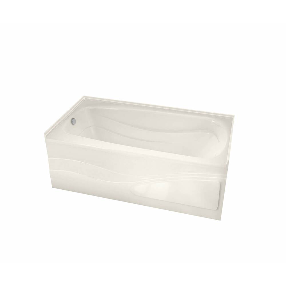 Maax Tenderness 59.875 in. x 35.75 in. Alcove Bathtub with Combined Whirlpool/Aeroeffect System Left Drain in Biscuit