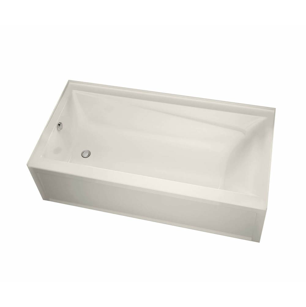 Maax Exhibit 7232 IFS Acrylic Alcove Right-Hand Drain Whirlpool Bathtub in Biscuit