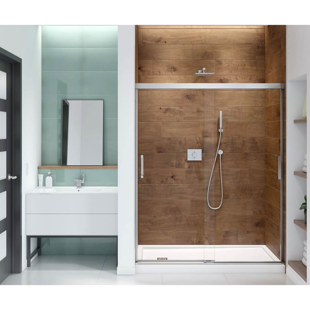 Maax Incognito 70 56-59 x 70 1/2 in. 6mm Sliding Shower Door for Alcove Installation with Clear glass in Chrome