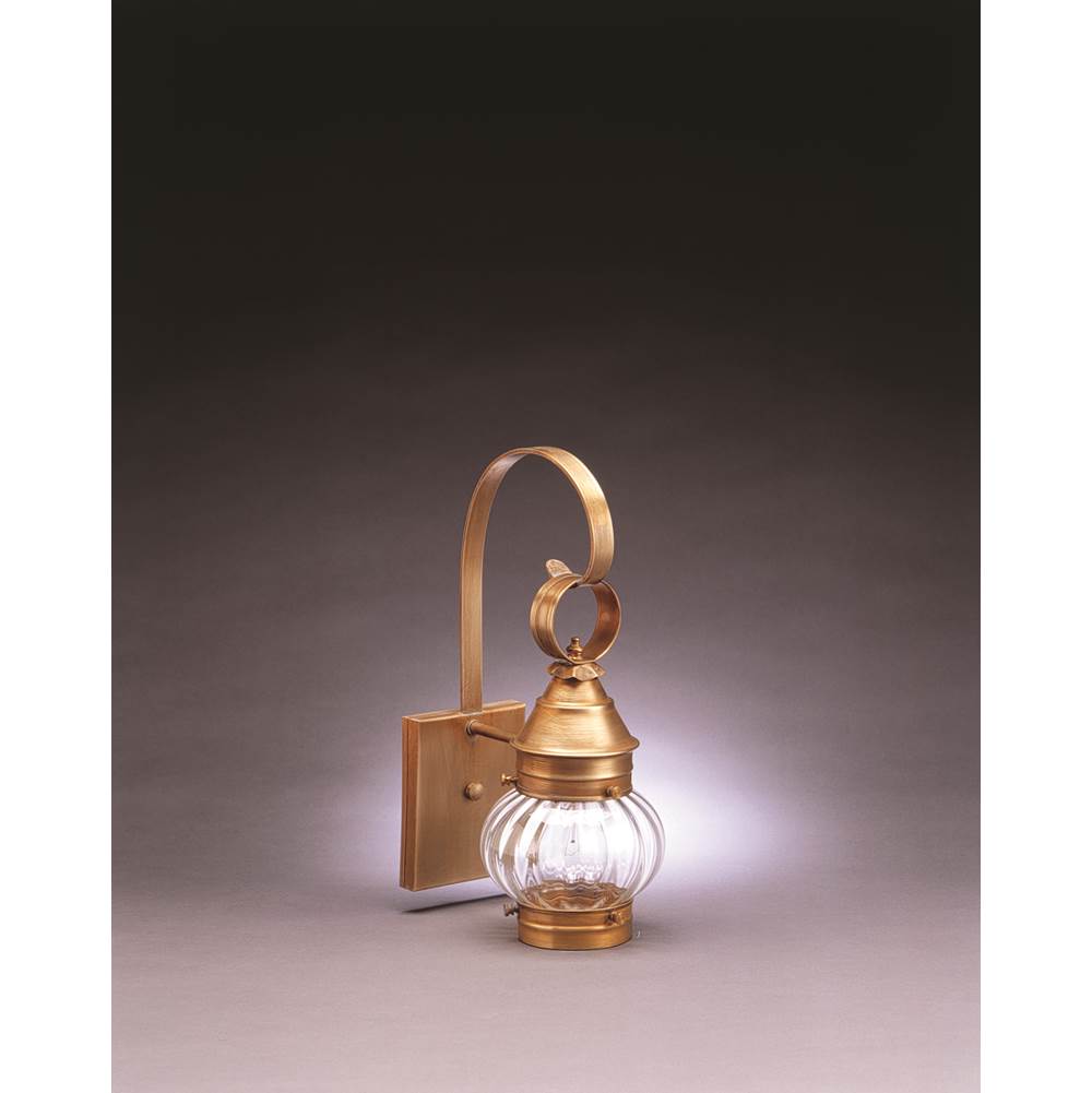 Northeast Lantern Onion Wall No Cage Antique Brass Medium Base Socket Optic Glass