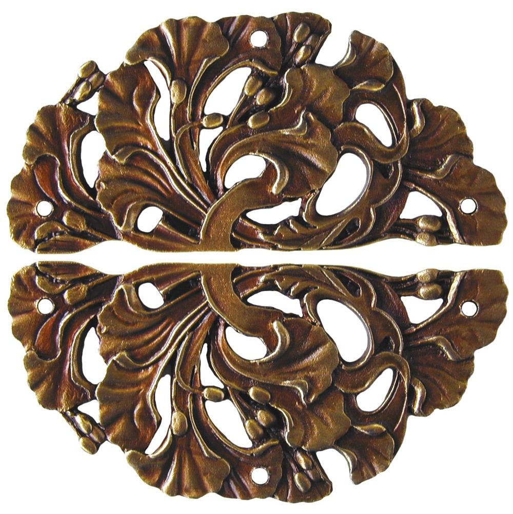 Notting Hill Florid Leaves Hinge Plate Antique Brass (sold in pairs)