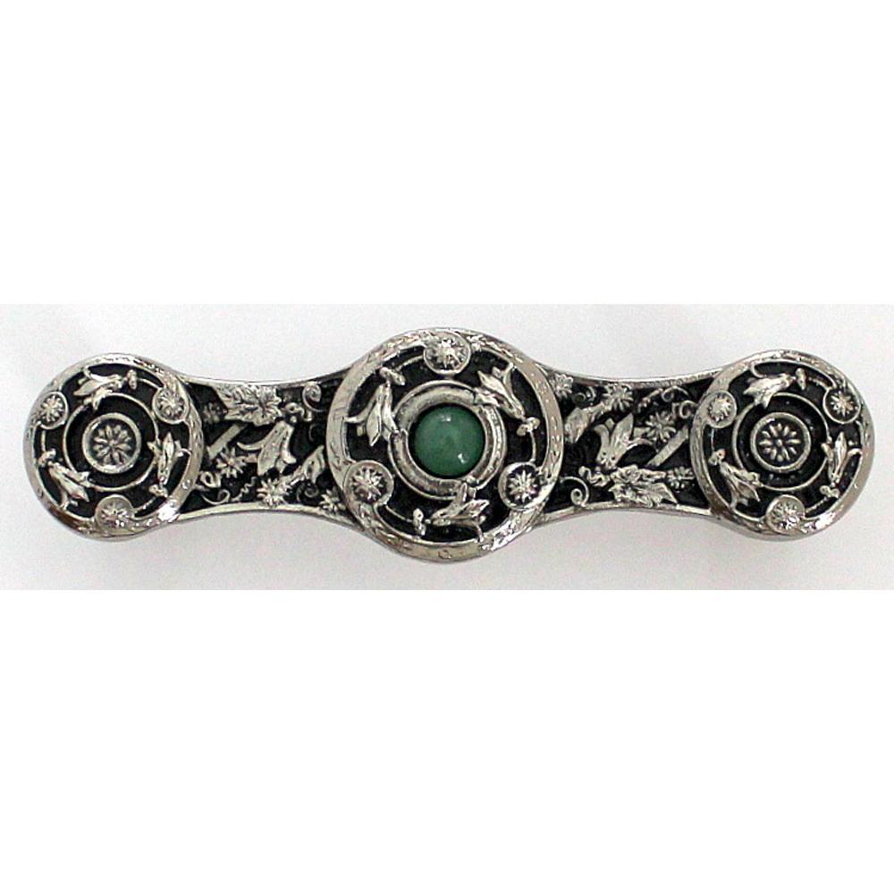 Notting Hill Jeweled Lily Pull Brite Nickel/Green Aventurine natural stone