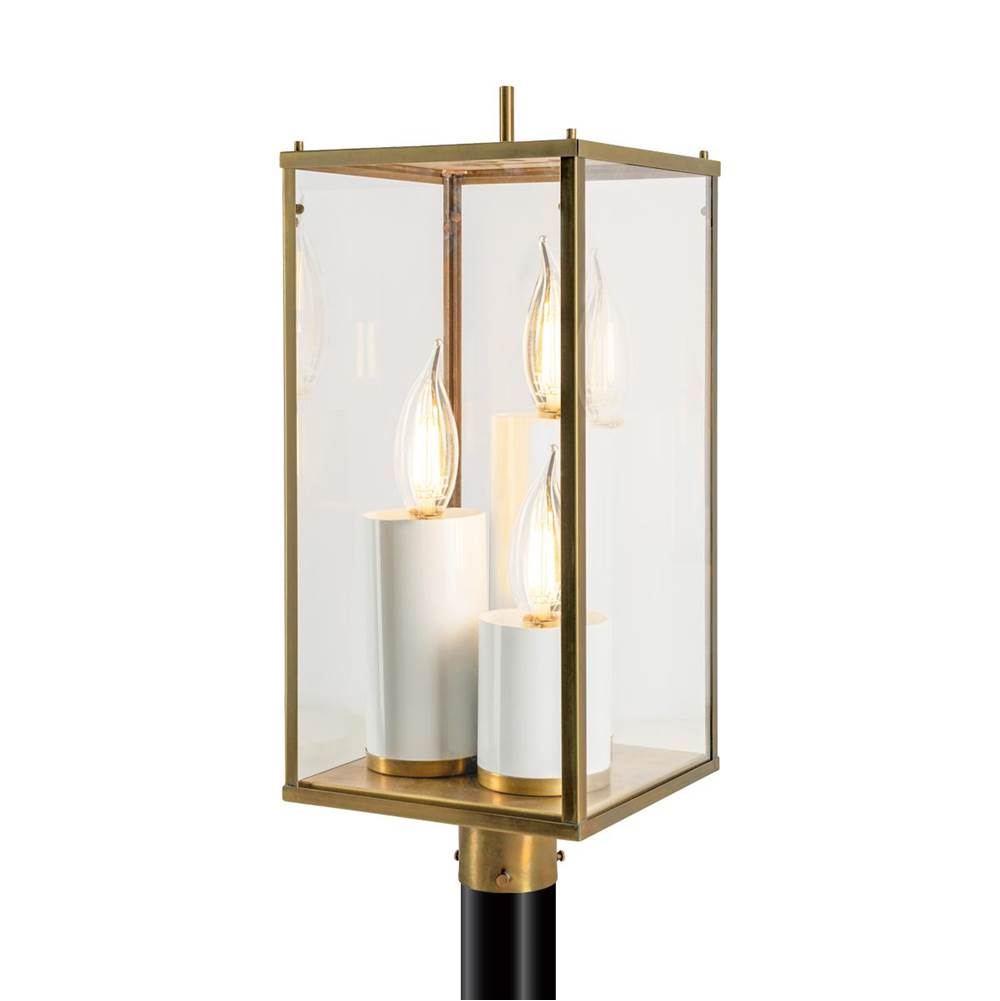 Norwell Back Bay Outdoor Post Lantern Light - Aged Brass