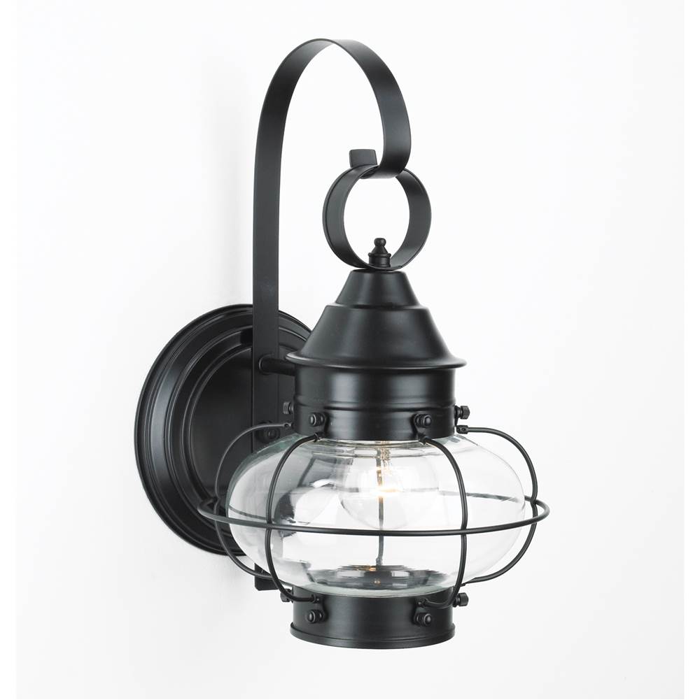 Norwell Cottage Onion Outdoor Wall Light - Black with Clear Glass