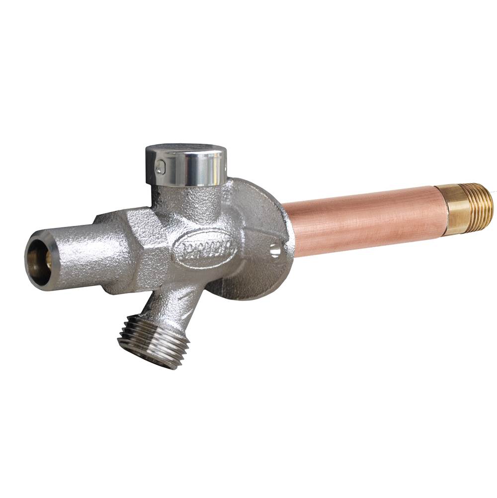 Prier Products P-264D 8'' Quarter Turn - Loose Key - Anti-Siphon Wall Hydrant - 1/2''Mptx1/2''Swt