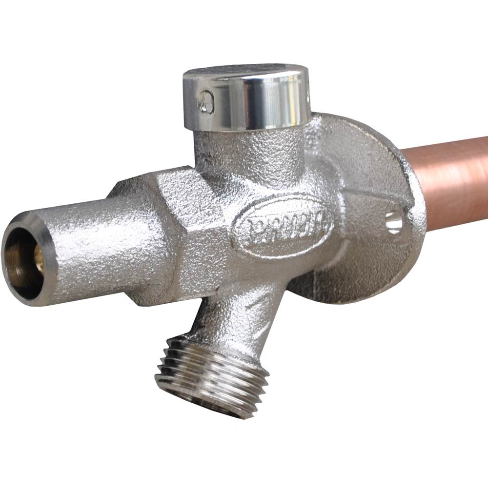 Prier Products P-264T 22'' Quarter Turn - Loose Key - Anti-Siphon Wall Hydrant - 3/4''Mptx1/2''Fpt